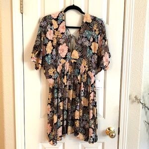 O'Neill Rosemary Macaw Tropical Short Sleeve Dress Size XS NWT